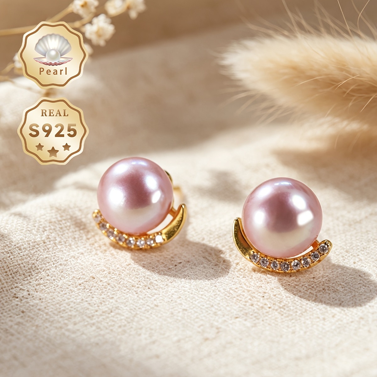 A Pair of 925 Silver Freshwater Pearl Earrings